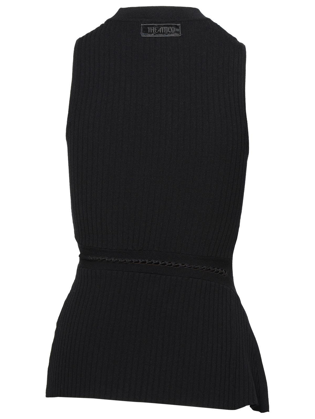The Attico Black Viscose Blend Tank Top Women