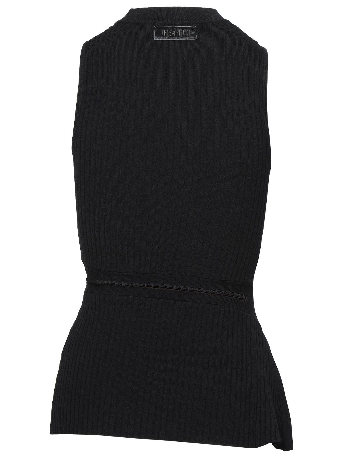 The Attico Black Viscose Blend Tank Top Women