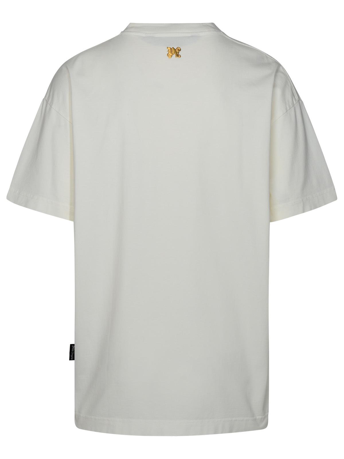 Palm Angels 'Burning Monogram' White Cotton T-Shirt Men
