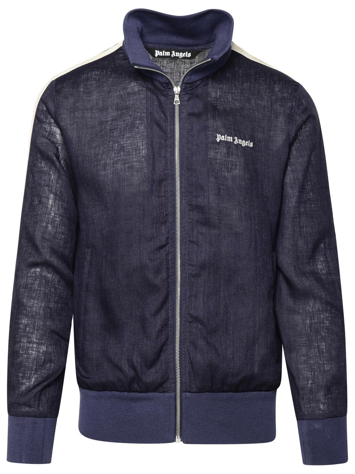 Palm Angels Blue Linen Sporty Jacket Men