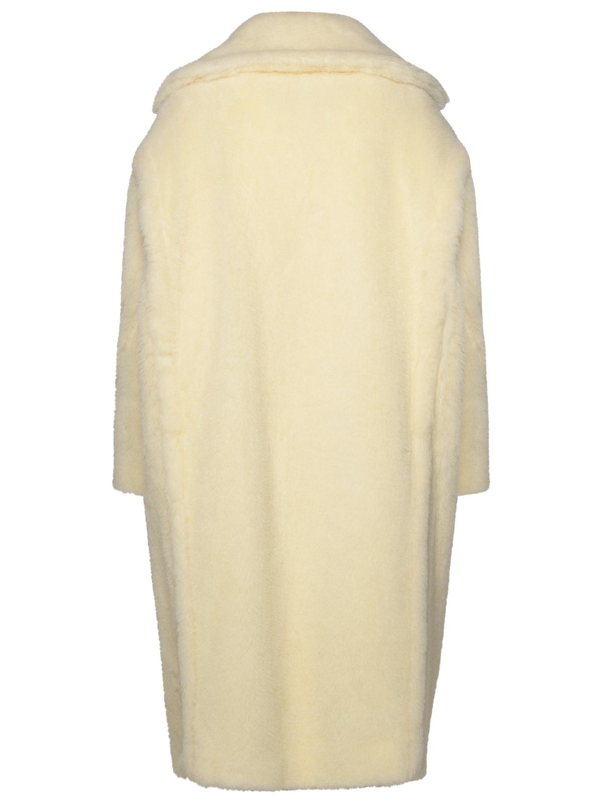 Max Mara White Virgin Wool Blend Coat Women