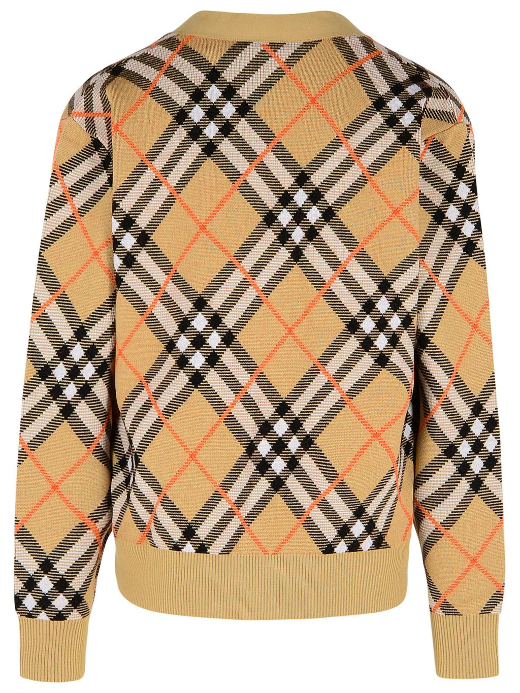 Burberry 'Check' Beige Wool Cardigan Men