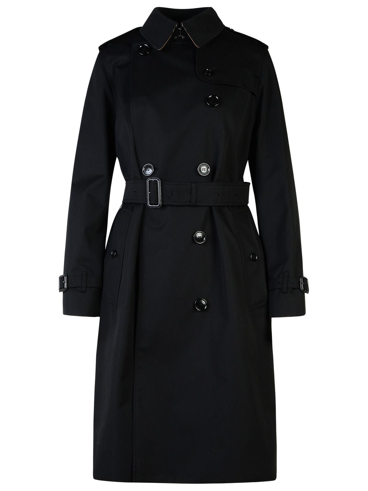 Burberry 'Kensington' Black Polyester Trench Coat Women