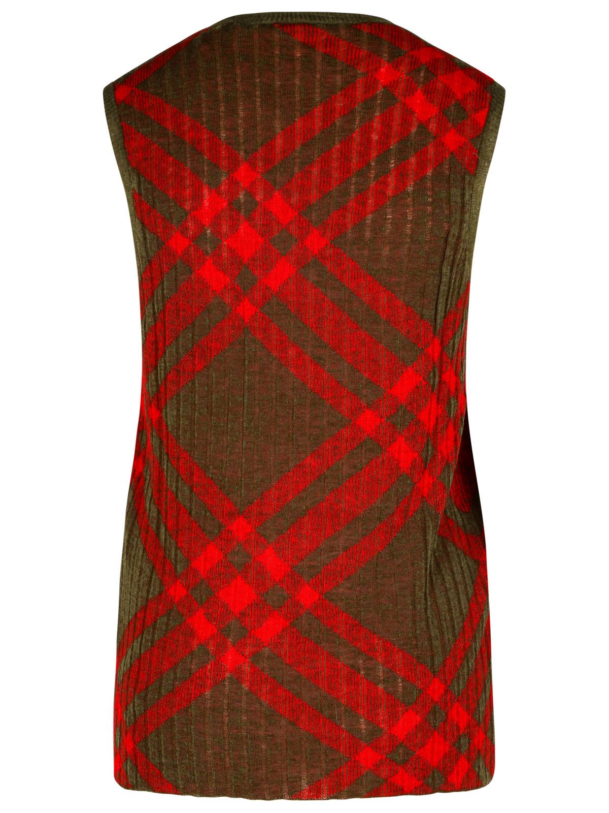 Burberry 'Check' Dark Green Nylon Blend Vest Women