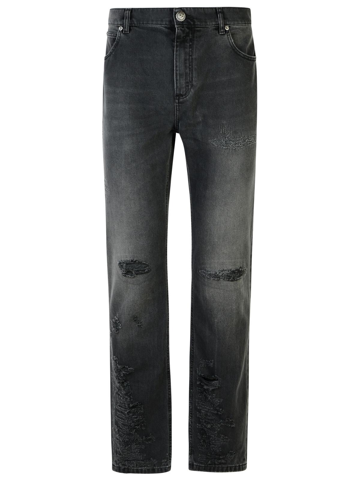 Balmain Black Cotton Jeans Men