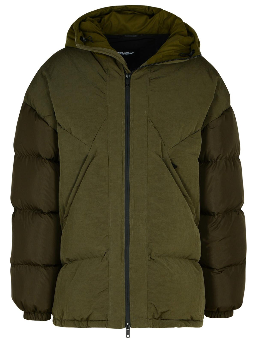Dolce & Gabbana Green Cotton Blend Down Jacket Men
