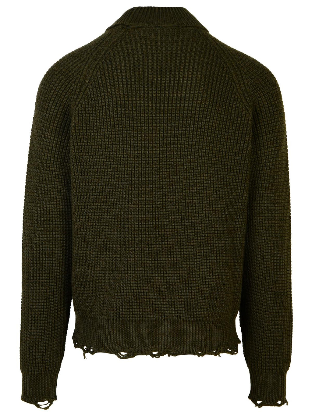 Dsquared2 Dark Green Wool Turtleneck Sweater Men