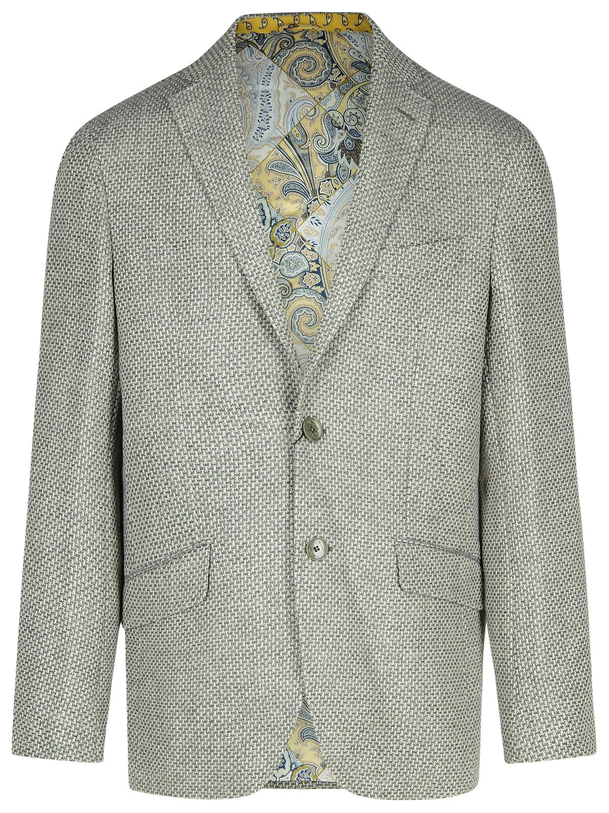 Etro 'Roma' Grey Wool Blend Blazer Men