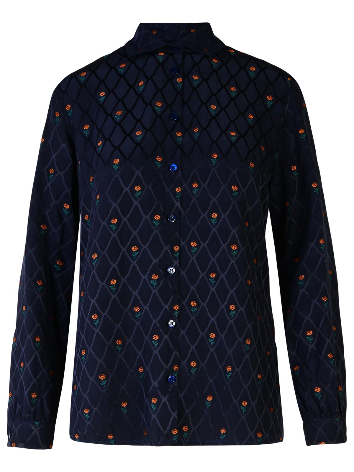 Etro Blue Silk Blend Shirt Women