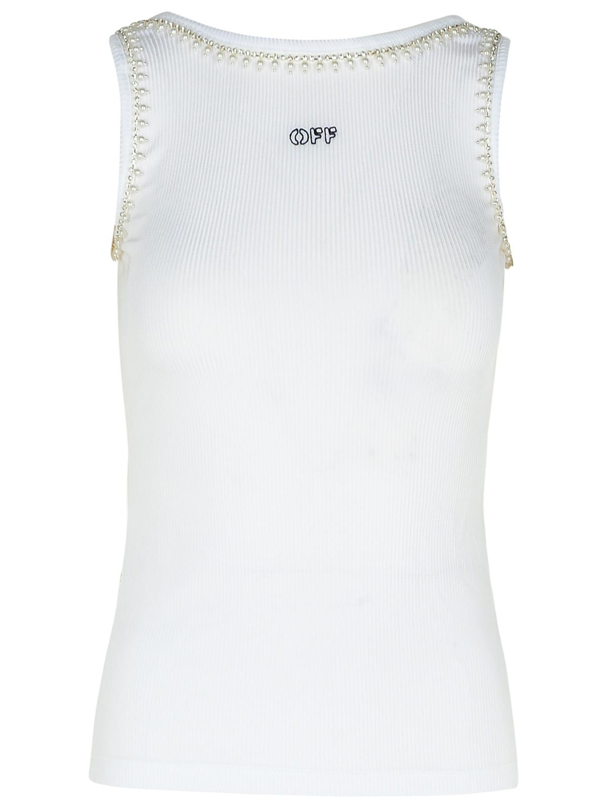 Off-White White Viscose Tank Top Women