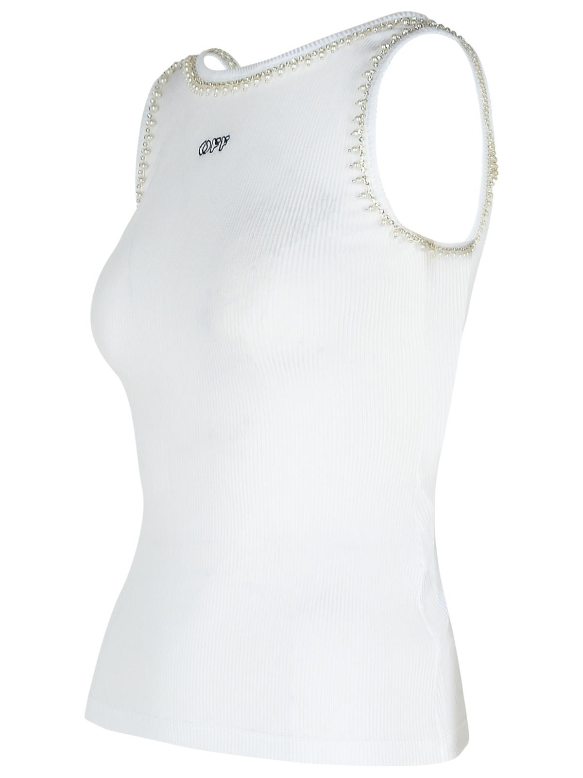 Off-White White Viscose Tank Top Women