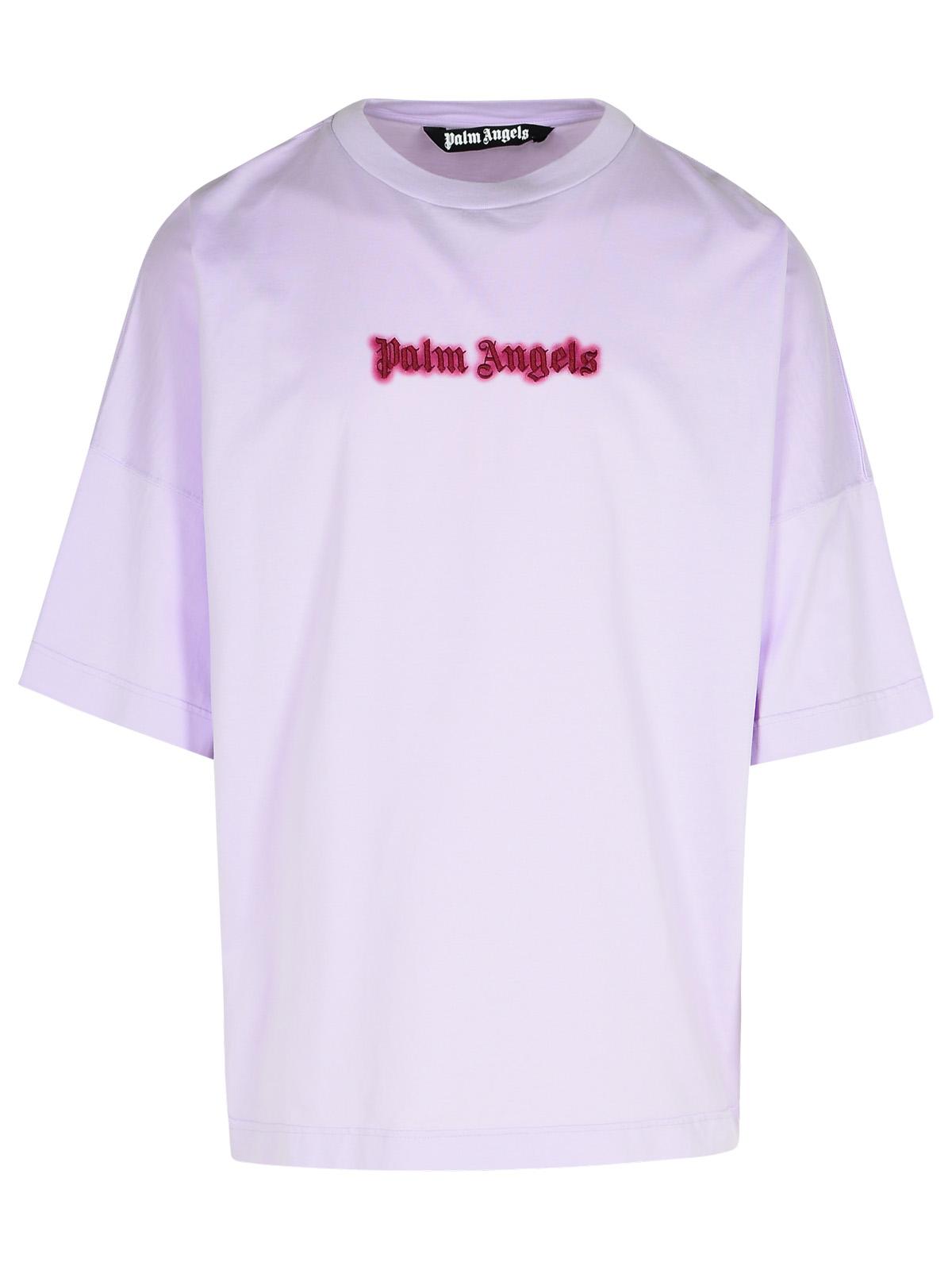 Palm Angels 'Neon' Lilac Cotton T-Shirt Men