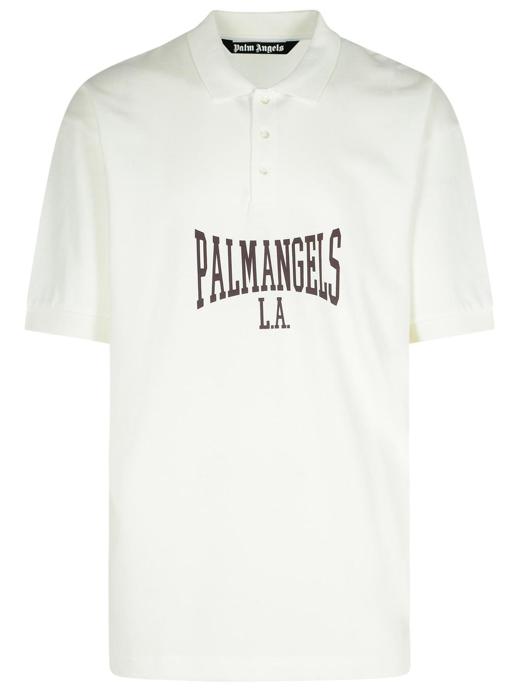 Palm Angels 'College' White Cotton Polo Shirt Men