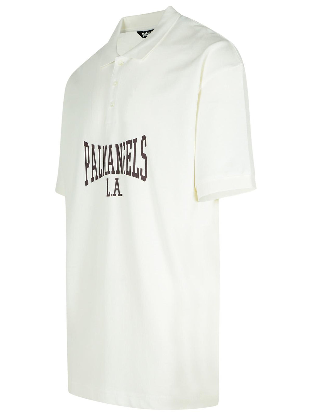 Palm Angels 'College' White Cotton Polo Shirt Men