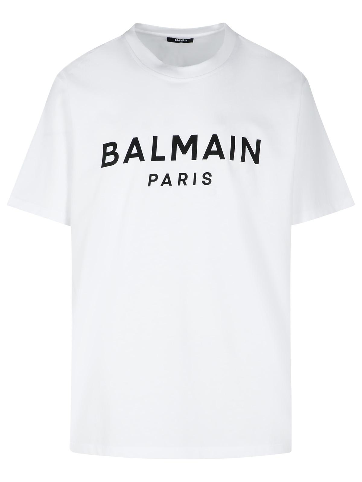 Balmain White Cotton T-Shirt Men
