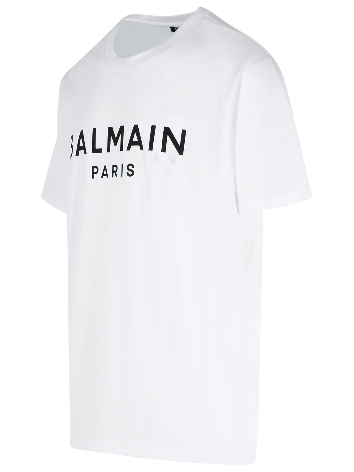 Balmain White Cotton T-Shirt Men
