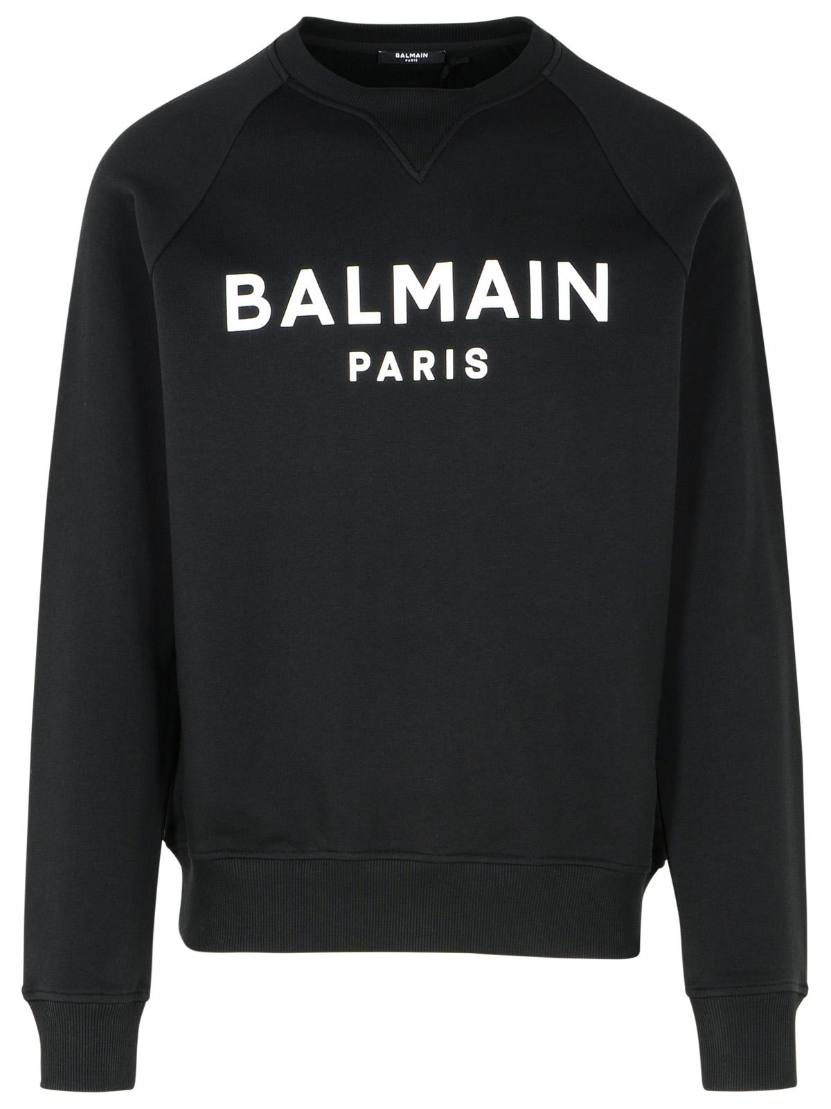 Balmain Black Cotton Sweatshirt Men