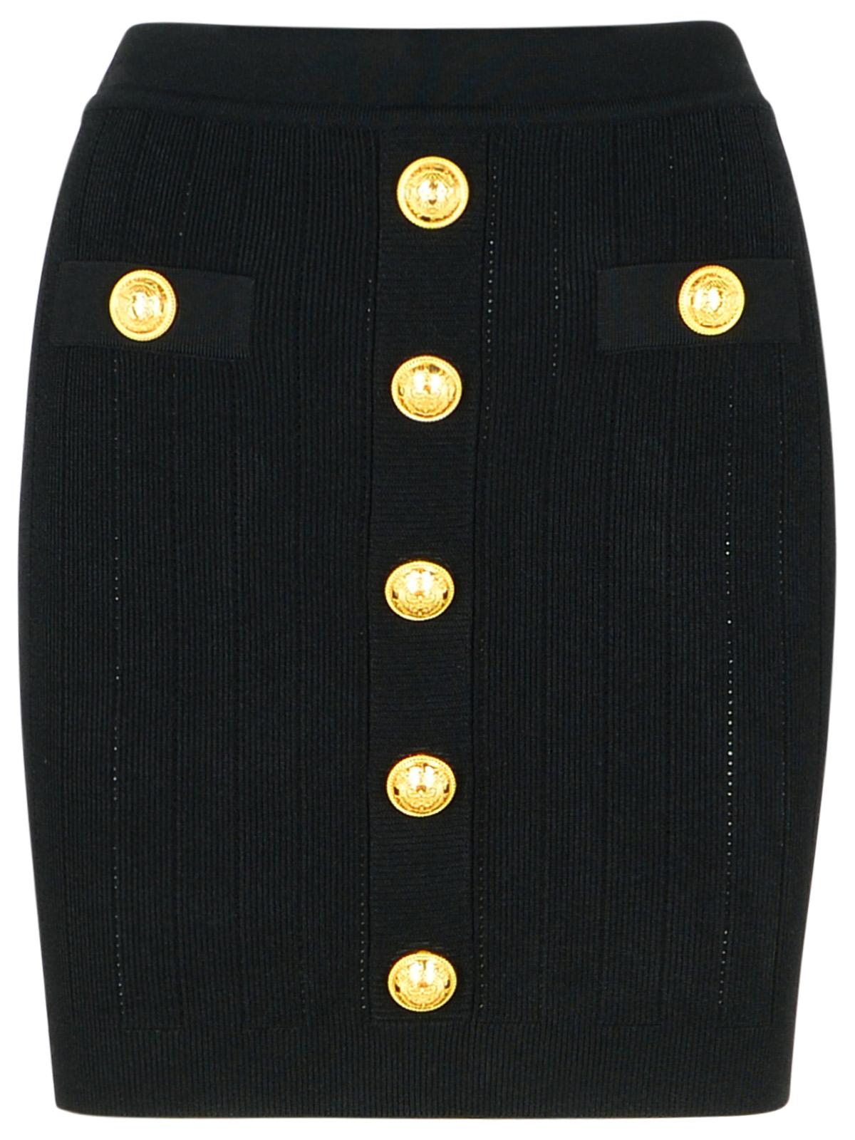 Balmain Black Viscose Blend Miniskirt Women