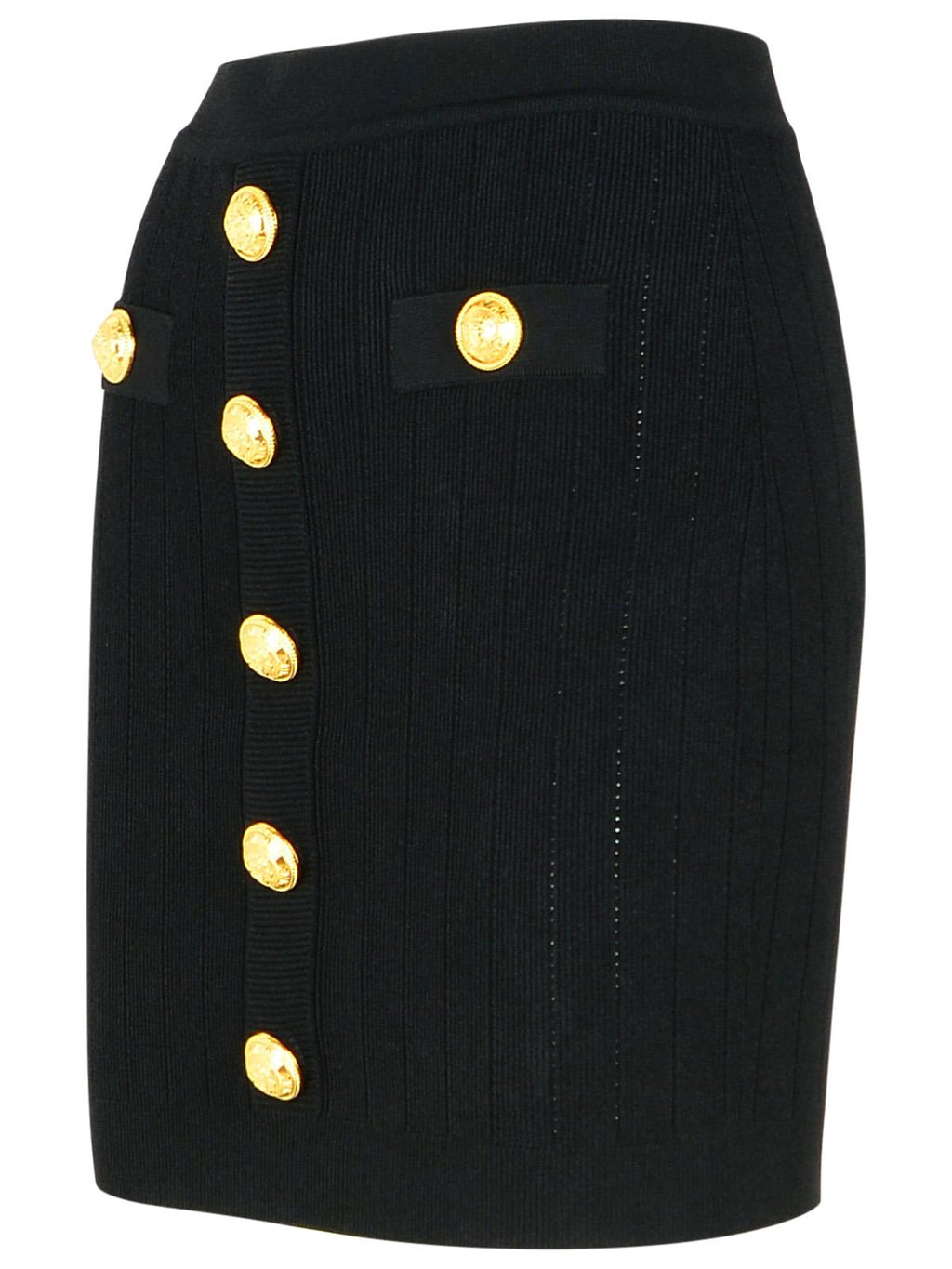 Balmain Black Viscose Blend Miniskirt Women