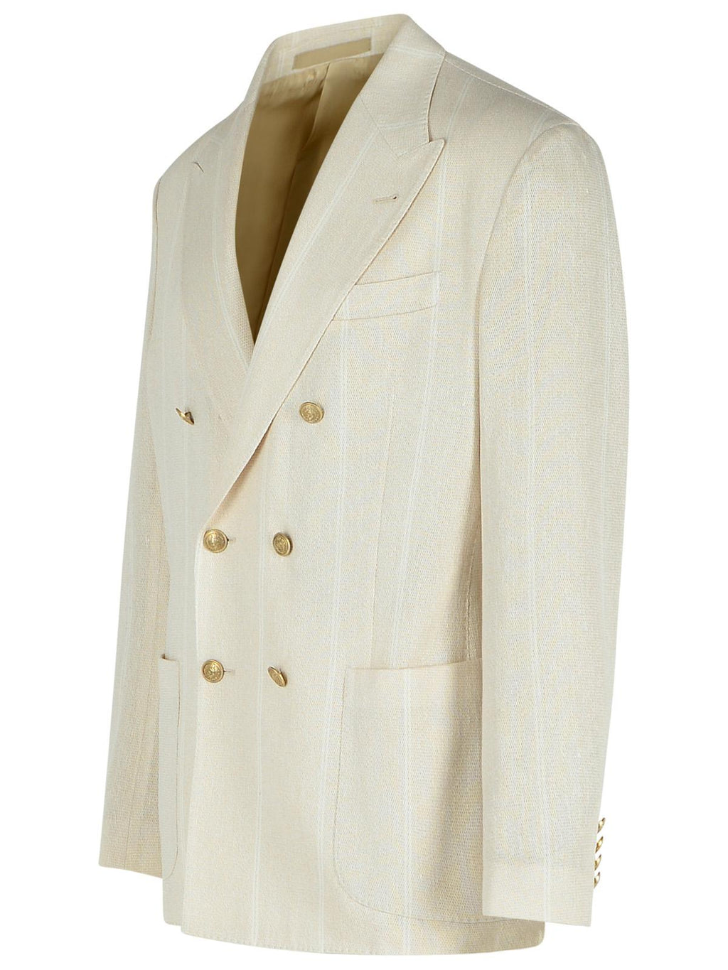 Eleventy Cream Cotton Blend Blazer Men