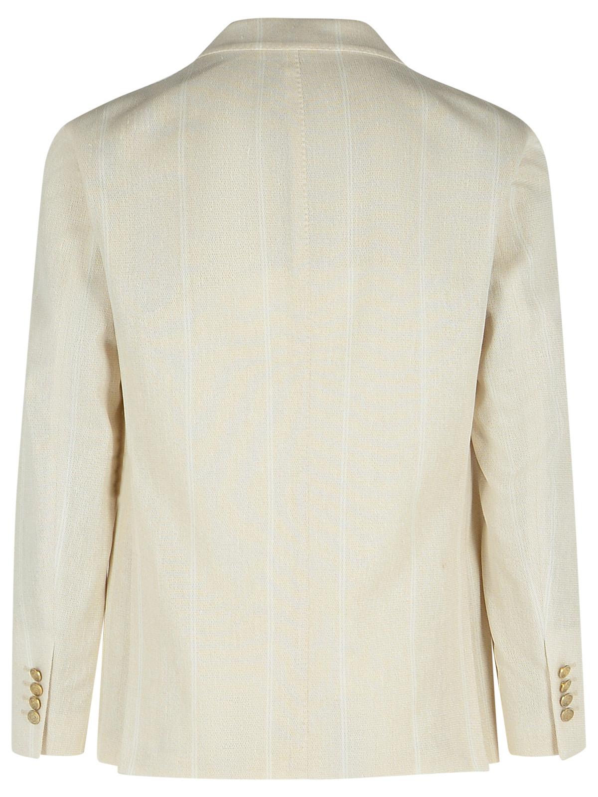 Eleventy Cream Cotton Blend Blazer Men