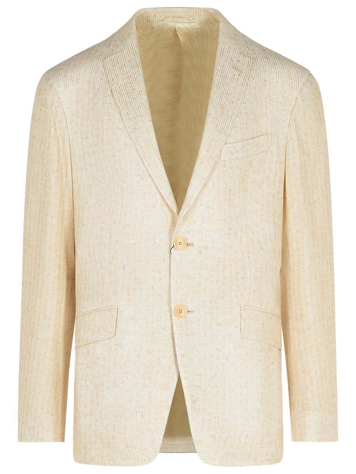 Etro Blazer In Cream Linen Blend Men