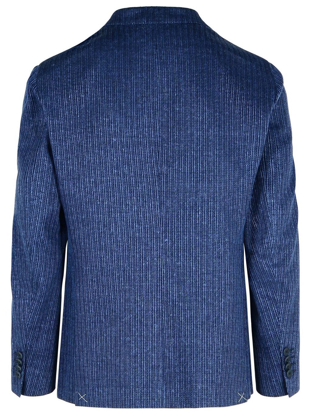 Etro Blazer In Blue Linen Blend Men