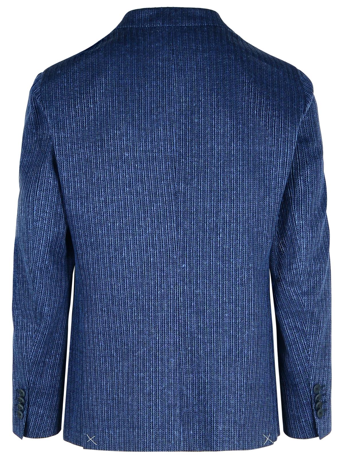 Etro Blazer In Blue Linen Blend Men