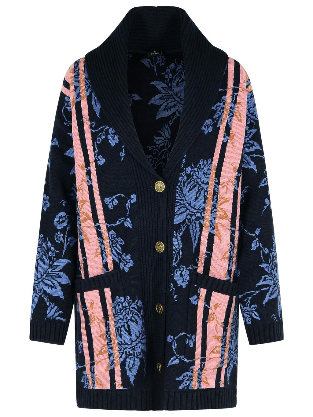 Etro Blue Wool Blend Cardigan Women