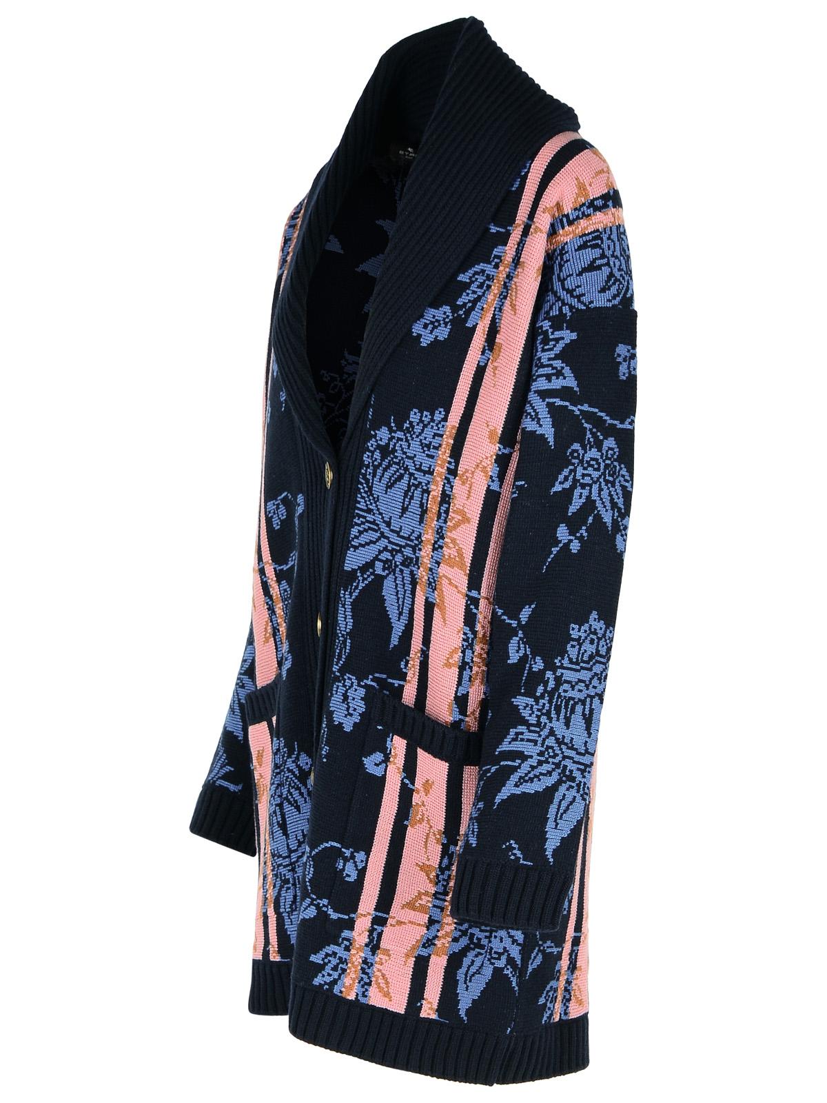 Etro Blue Wool Blend Cardigan Women