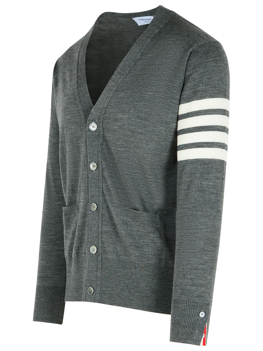 Thom Browne '4-Bar' Grey Virgin Wool Cardigan Men