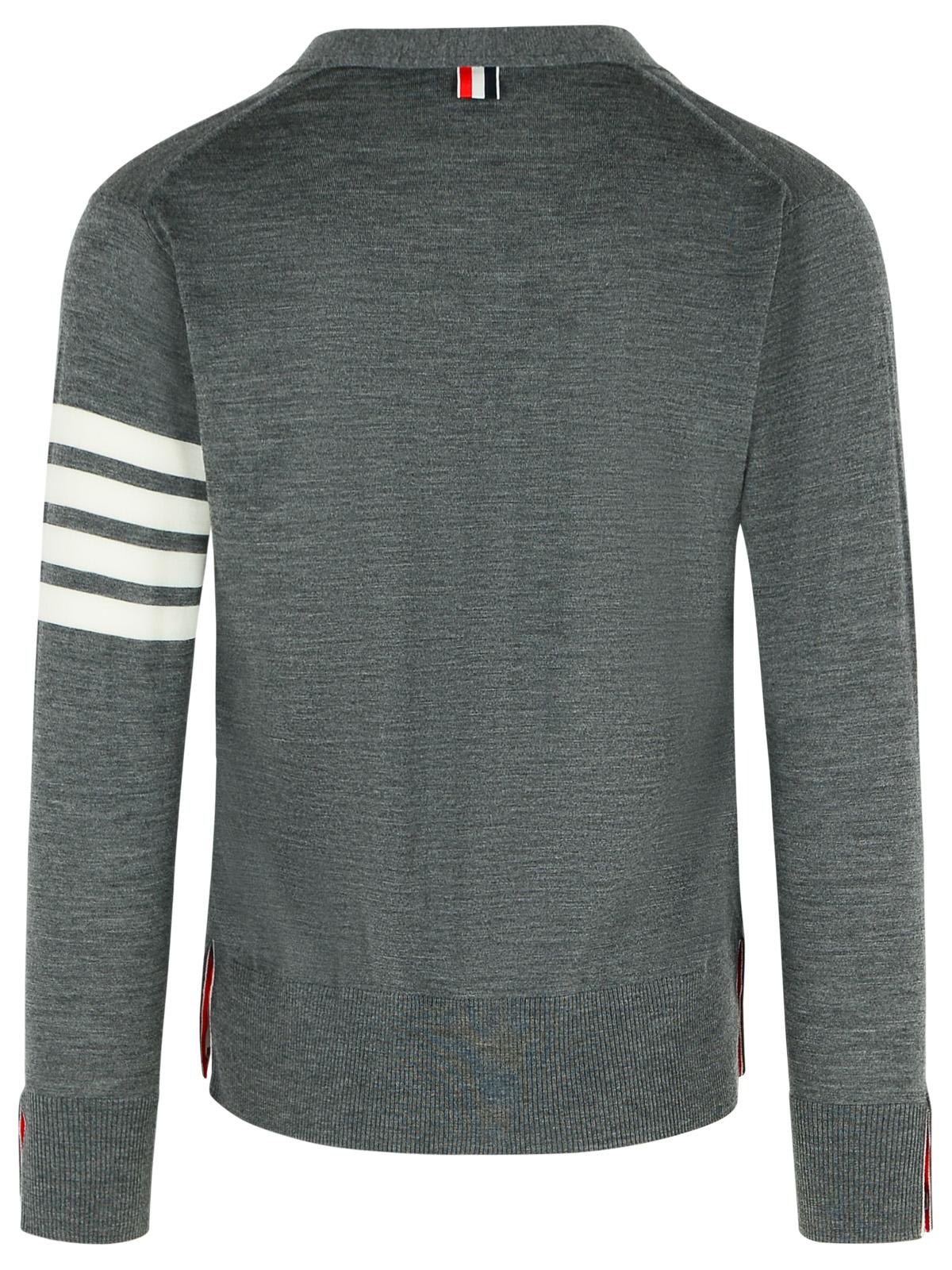 Thom Browne '4-Bar' Grey Virgin Wool Cardigan Men