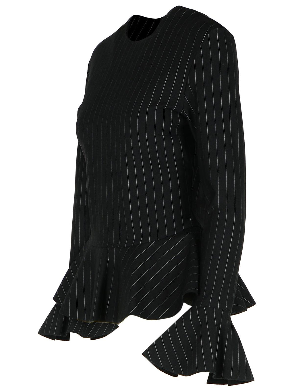 Ganni 'Peplum' Black Viscose Blend Blouse Women