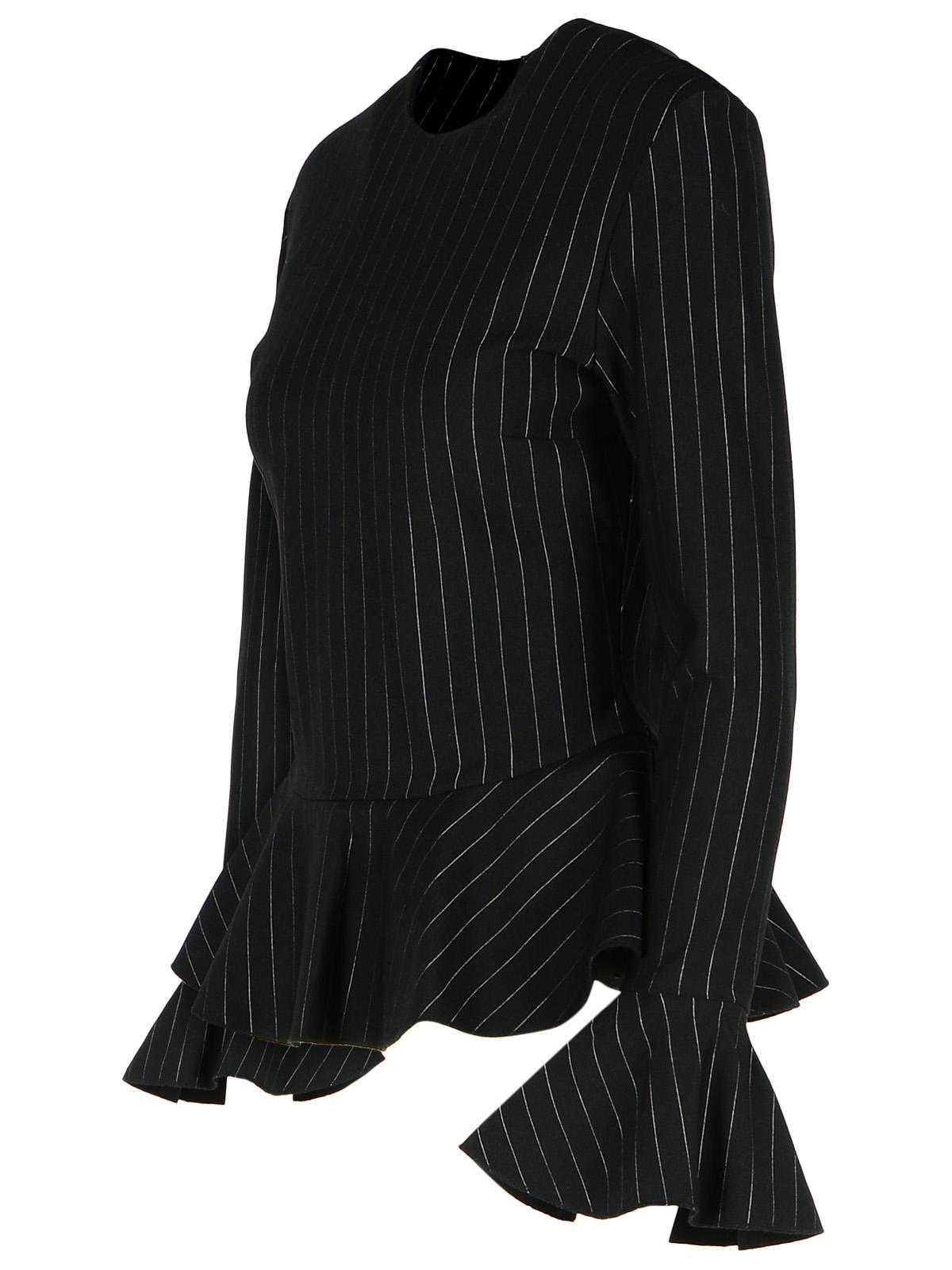 Ganni 'Peplum' Black Viscose Blend Blouse Women