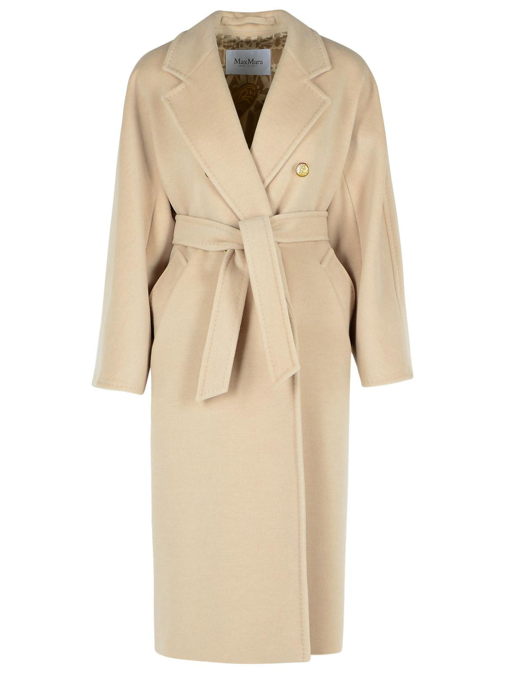 Max Mara 'Ticino' Beige Virgin Wool Blend Coat Women