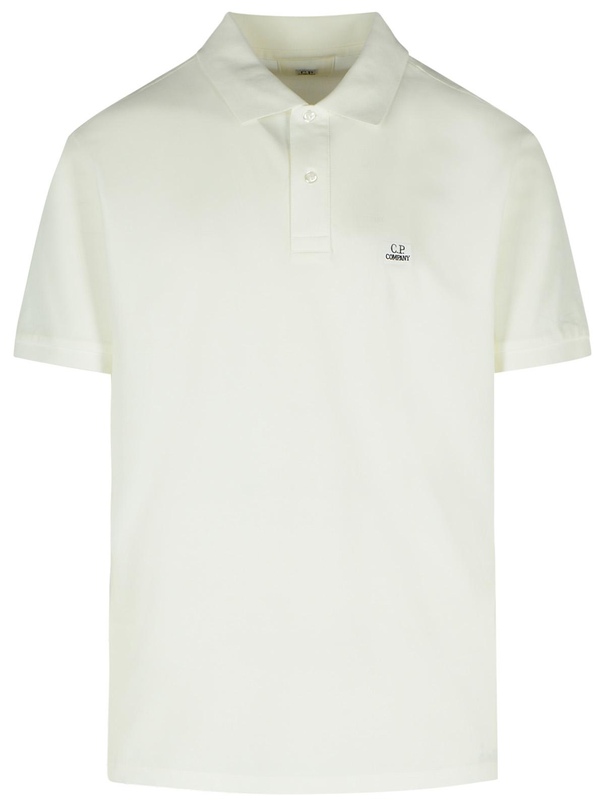 C.P. Company White Cotton Polo Shirt Men
