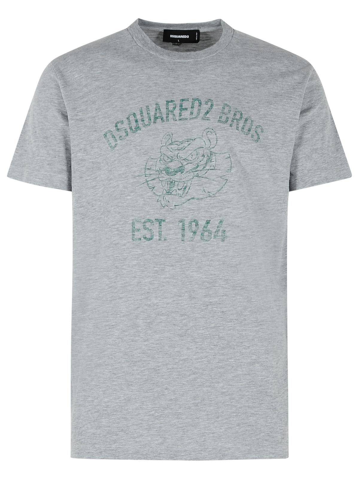 Dsquared2 Gray Cotton T-Shirt Men