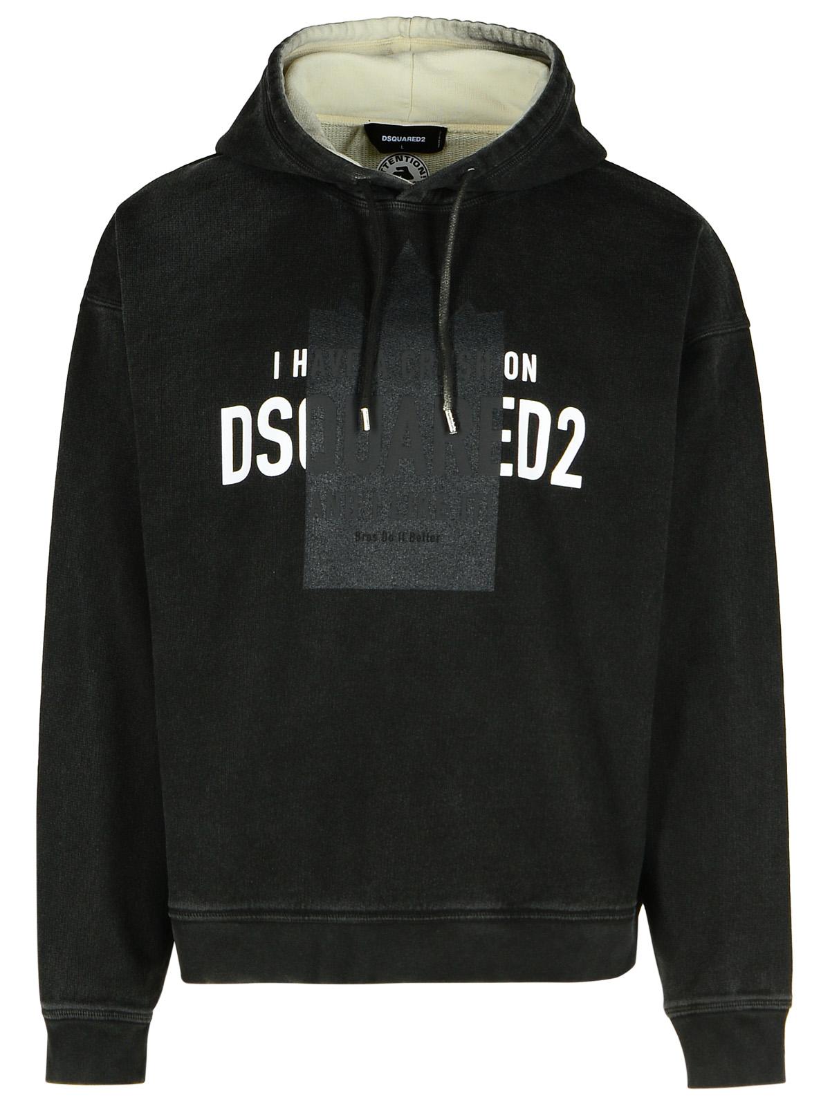 Dsquared2 Black Cotton Sweatshirt Men