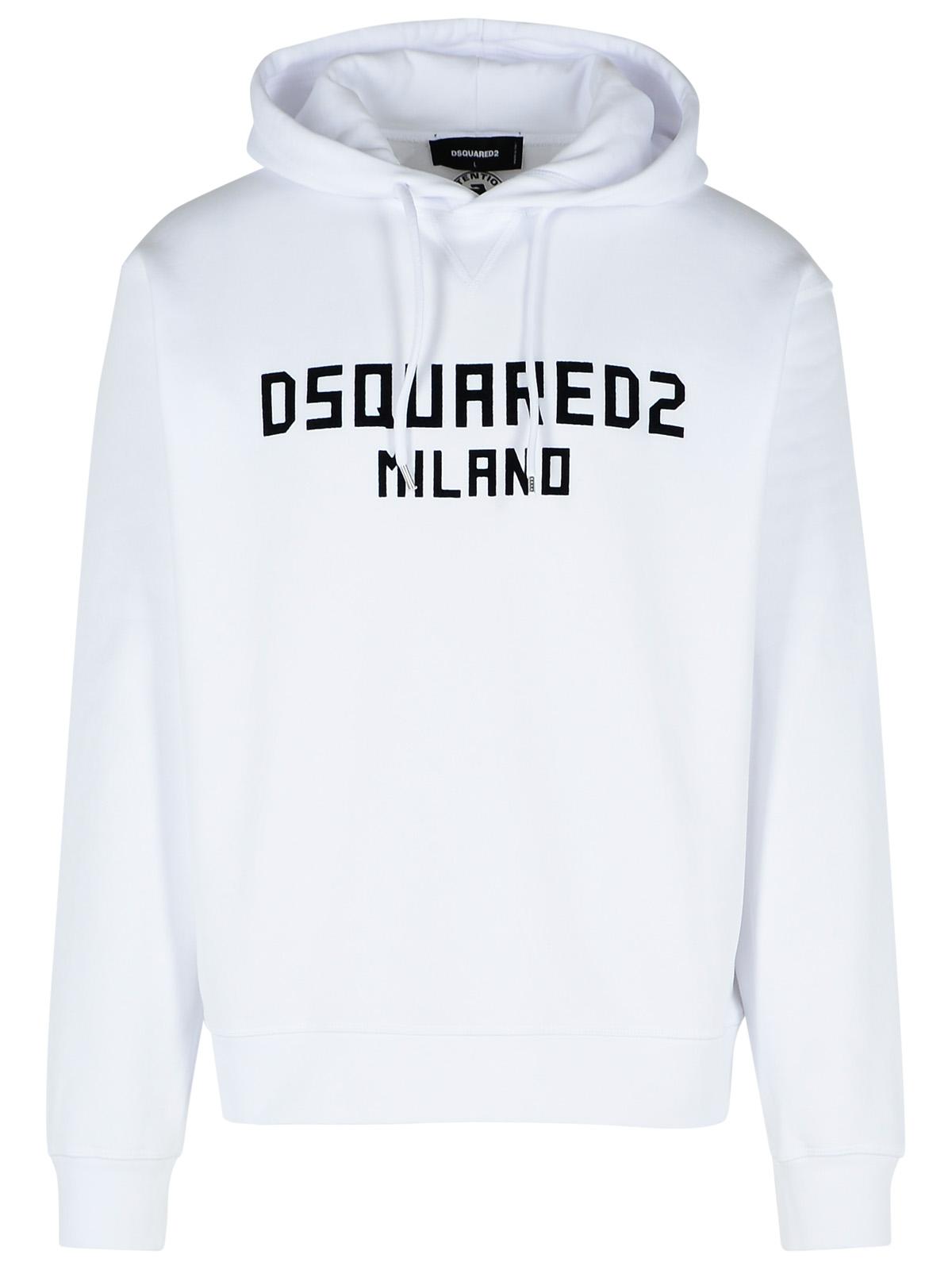 Dsquared2 White Cotton Sweatshirt Men