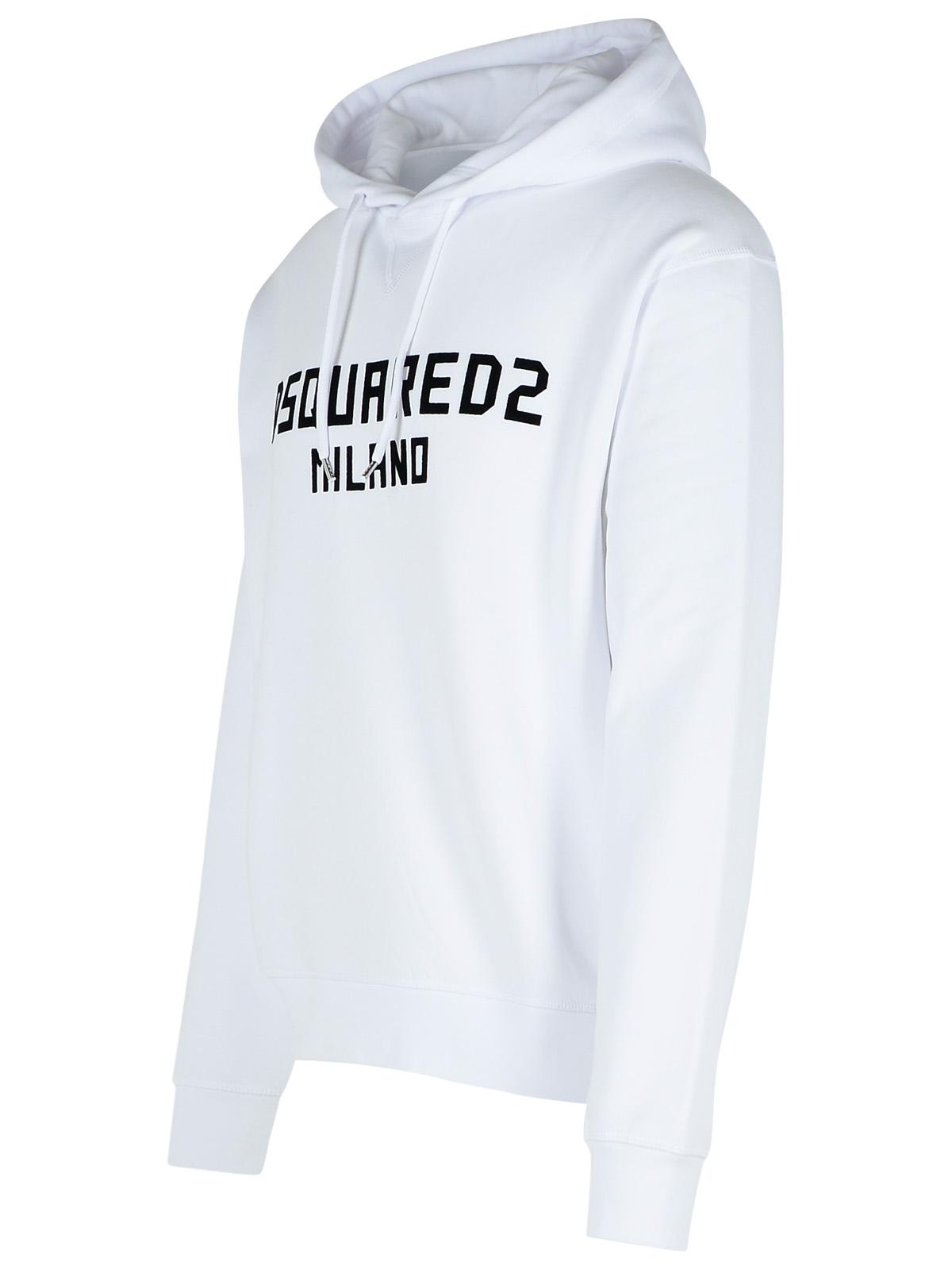 Dsquared2 White Cotton Sweatshirt Men