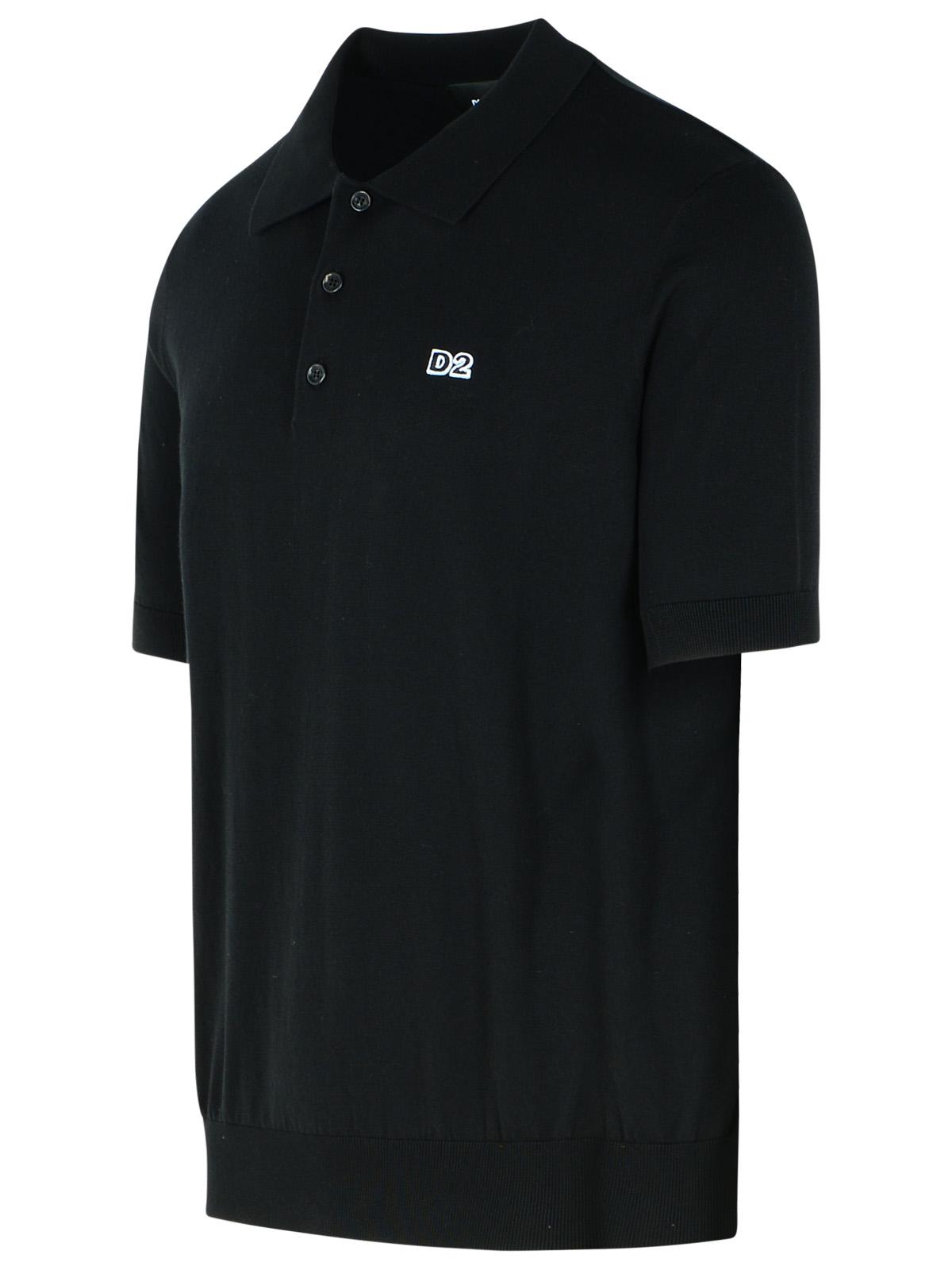 Dsquared2 Black Cotton Polo Shirt Men