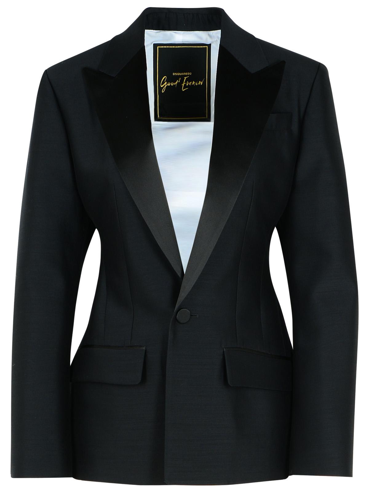 Dsquared2 'Dan' Black Virgin Wool Blend Blazer Women