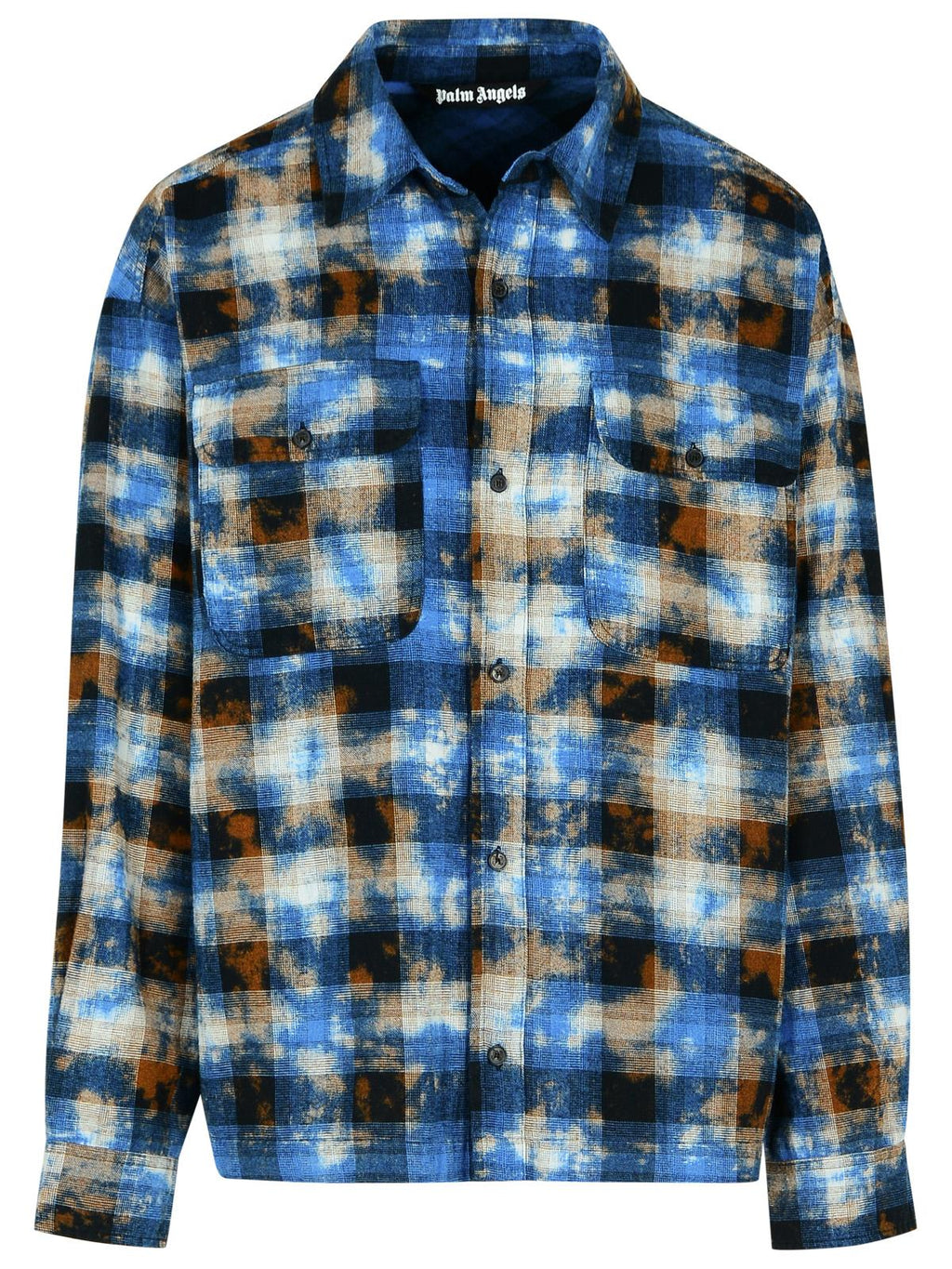 Palm Angels 'Check' Light Blue Cotton Shirt Men