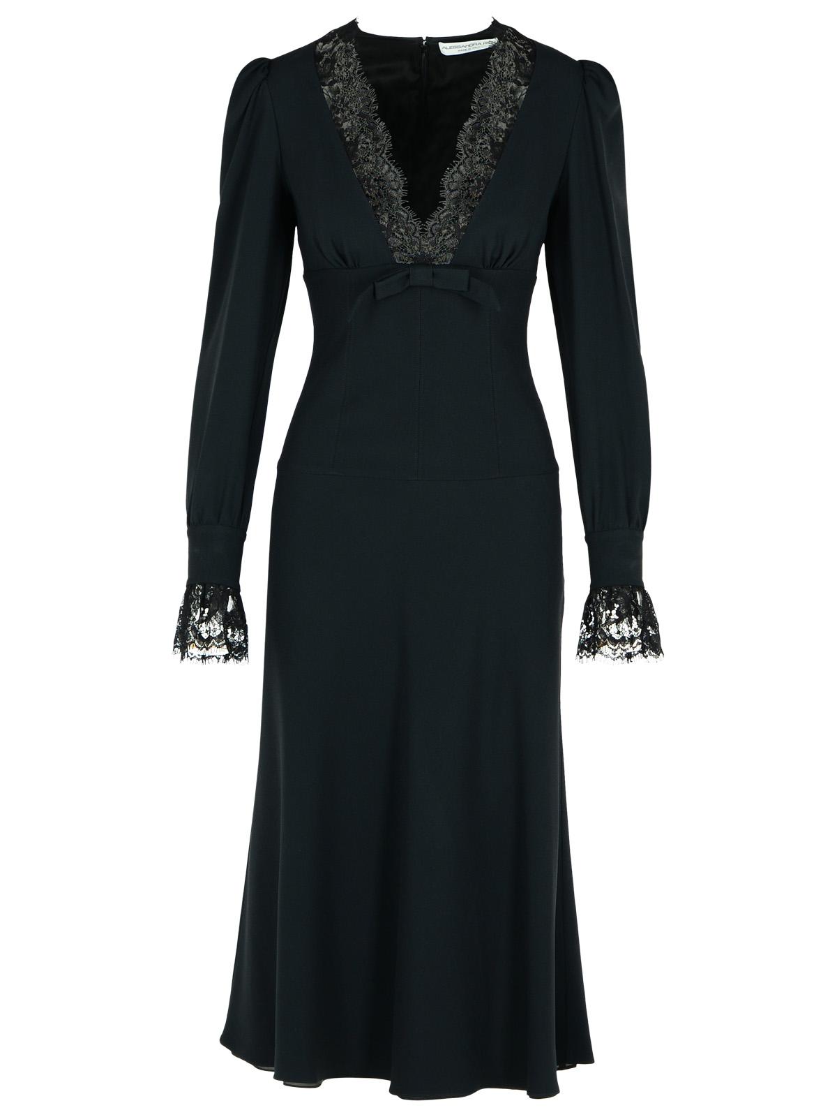 Alessandra Rich Dress In Black Acetate Blend Women