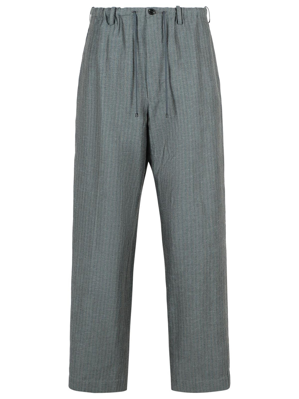 Dries Van Noten 'Penny' Grey Linen Blend Trousers Men