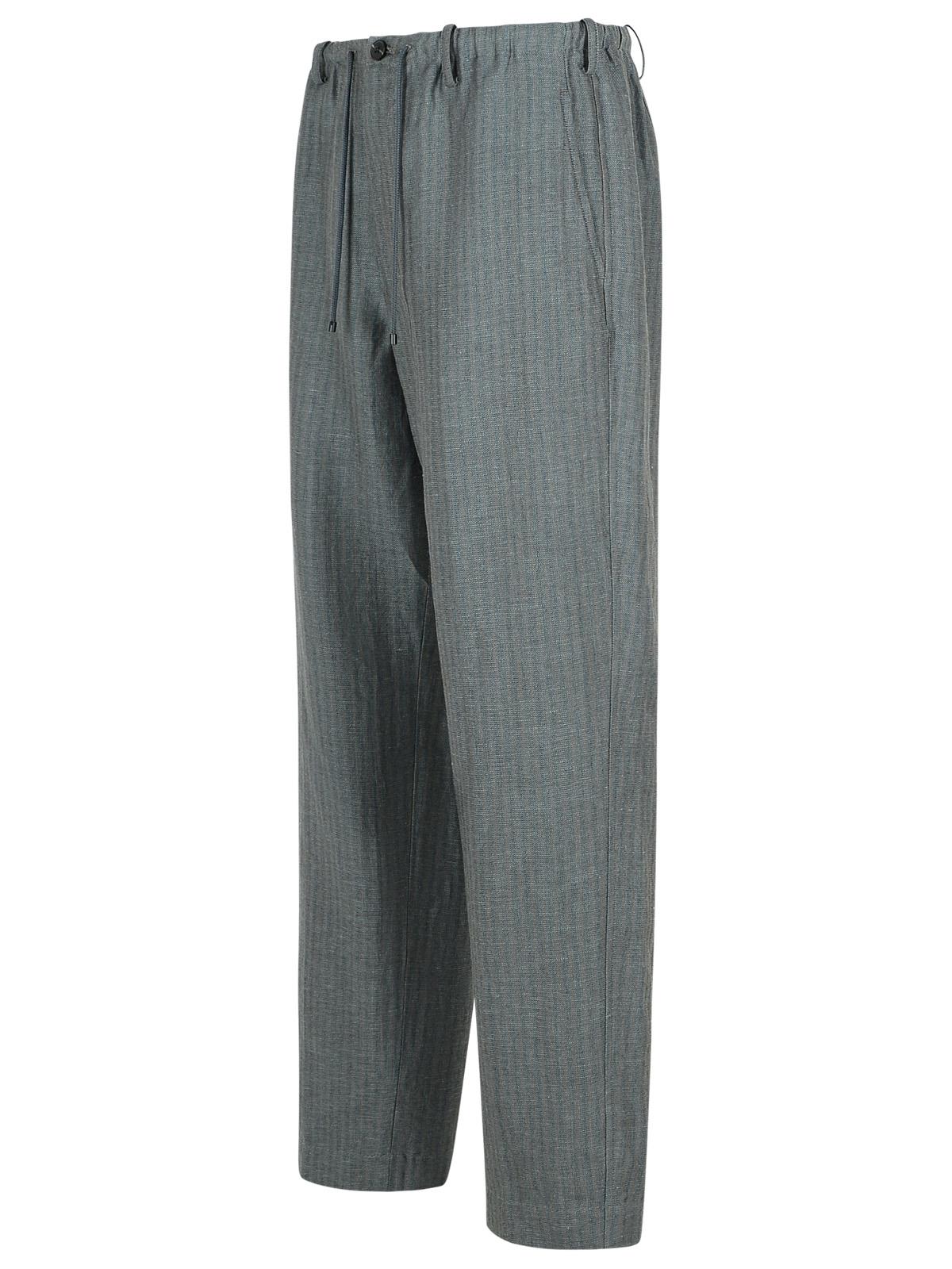Dries Van Noten 'Penny' Grey Linen Blend Trousers Men