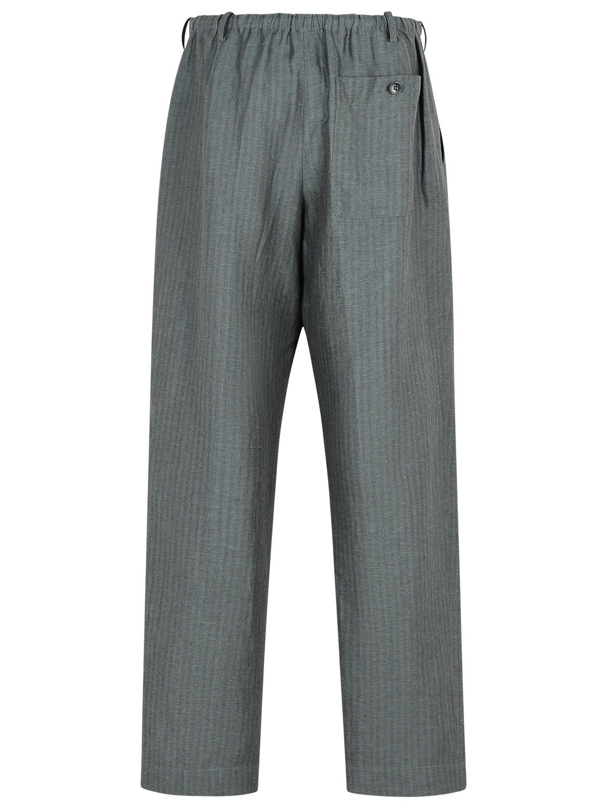 Dries Van Noten 'Penny' Grey Linen Blend Trousers Men