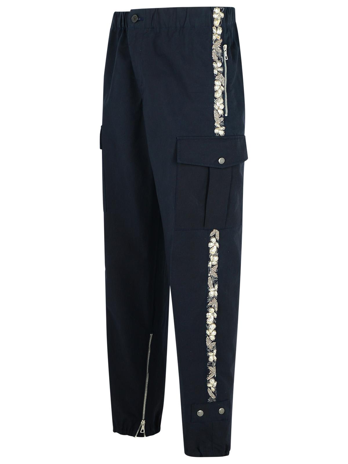 Dries Van Noten 'Pebb' Navy Cotton Pants Men