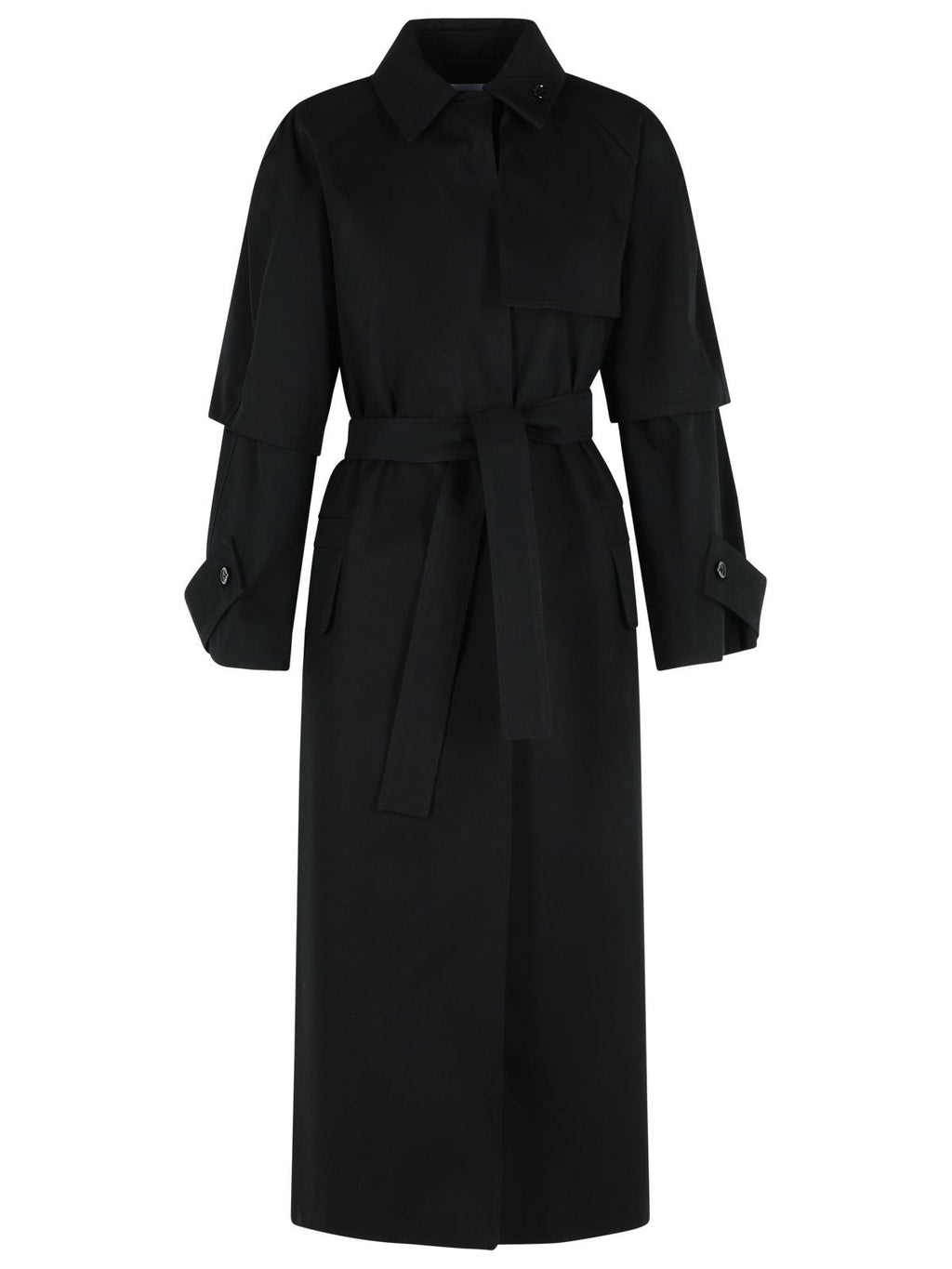 Max Mara 'Agamia' Black Cotton Raincoat Women