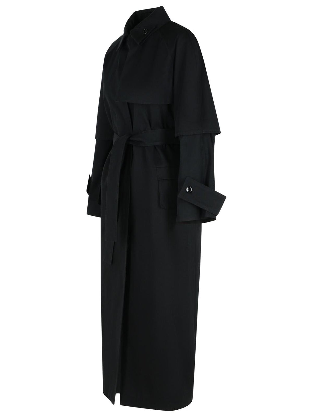 Max Mara 'Agamia' Black Cotton Raincoat Women